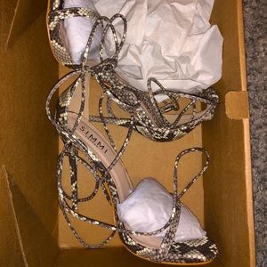 ASOS Snakeskin lace up heels